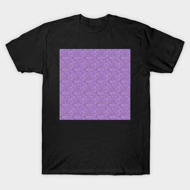 Musk. Rainbow of musky muted tones in pink, purple and blue. Interesting repeat pattern containing a variety of shapes (squares, triangles, rectangles). Looks great on clothing and home decor. T-Shirt by innerspectrum